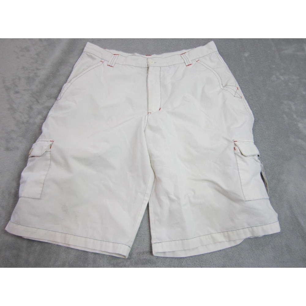 Ron Jon Surf Shop Cargo Shorts Mens Size 38 White Cotton Beach Casual